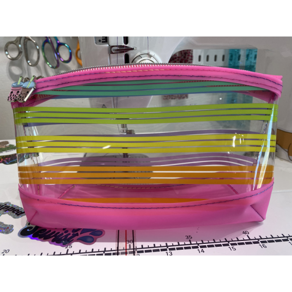 PINK STRIPES TOILETRY BAG